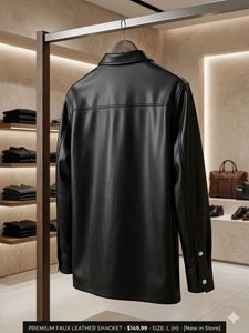 Premium Black Leather Shirt