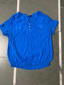 Vibrant Blue Short Sleeve Tunic Top