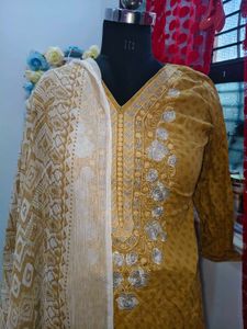 Yellow Kurta Set with Dupatta
