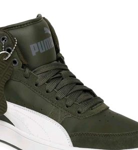 Puma Men olive rebound street v2 leather Sneakers