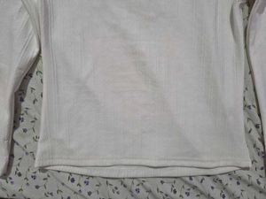 White Square Neck Long Sleeve Top