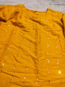 Yellow Embroidered kurta