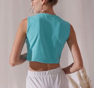 Turquoise Cropped Vest Top