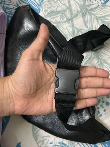 Chic Black Faux Leather Fanny Pack
