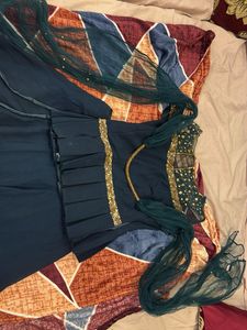 Elegant Teal Lehenga Choli with Embellishments