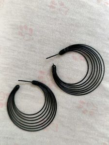 Black Hoop Earrings