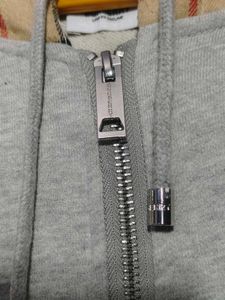 Burberry Grey Zip-Up Hoodie