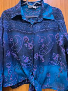 Semi Sheer Paisley Printed Shirt 🐾