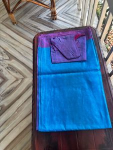 Blue &amp; Purple Saree with Blouse