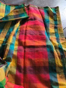 Vibrant Checked Saree