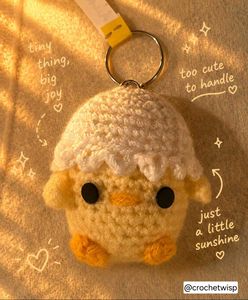 Crochet Chick Keychain