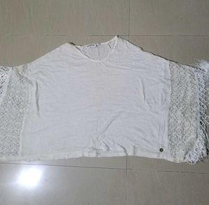 White Lace  woolen top