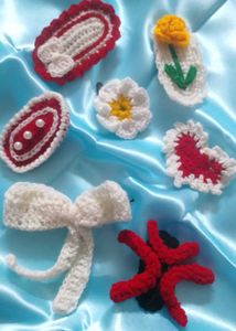 Handmade Crochet Hair Clips Set