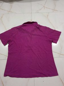 Women's Purple Short Sleeve Polo Shirt