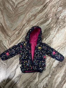 Navy blue puffy Jacket For Girls