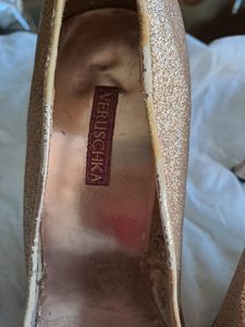 Veruchka by Payal Kothari Og Gold Glitter Heels