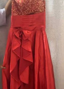 Stunning Red Gown with Sequined Bodice