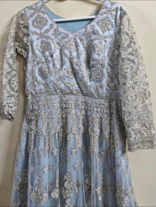 Stunning Blue Embroidered Gown