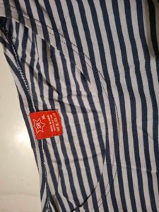 Classic Blue and White Striped Full Sleeve Tee Top
