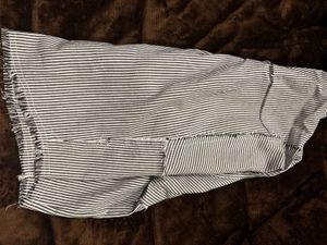 Striped Button-Up Shirt with Frayed Hem