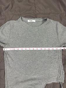 Grey Ruched T-Shirt