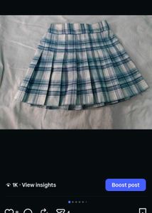 Plaid Pleated Mini Skirt