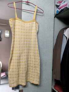 Yellow Plaid Mini Dress