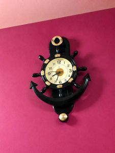 Nautical Ship Wheel Anchor Clock