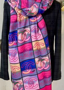 Chanel Colorful CC Logo Scarf