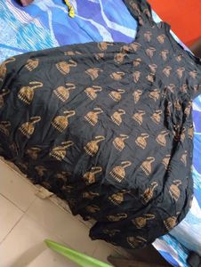 Stylish Black Kurta with Gold Print