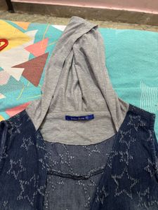 Hooded Denim Vest