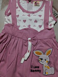 100% Cotton Cute Bunny Baby Dress