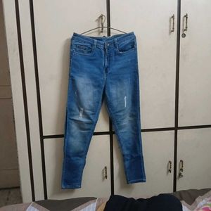 Blue Distressed Skinny Jeans