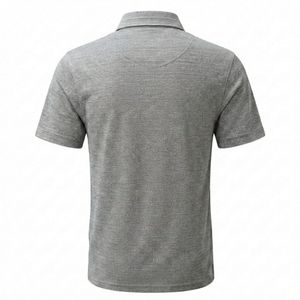 Classic Grey Textured Polo Shirt
