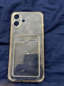 Clear iPhone  16 plus Case with Card Holder