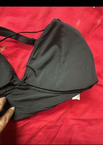 Black Halter Neck Bikini Top