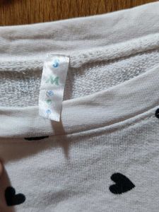 White Heart Print T-Shirt