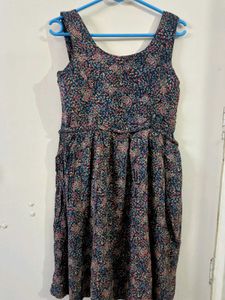 Charming Floral Print Sleeveless Dress