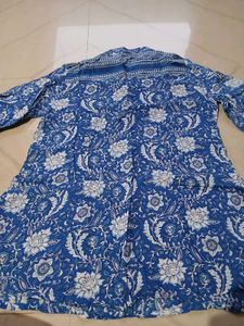 Blue Floral Print Kurta