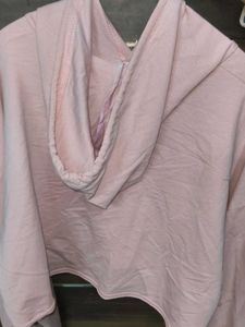 Peach Pink Oversized Crop Sweatshirt