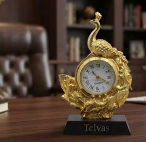 Gold plated vintage Peacock Clock
