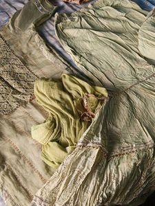 Green Kurta Set Dupatta