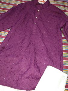 Boys Maroon Kurta Set