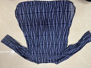 Contemporary Abstract Print Long-Sleeve Top