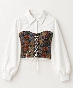 Floral Corset With White Shirt