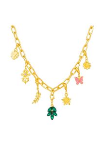 Gold Tone Charm Necklace