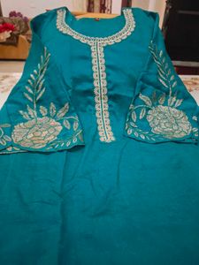 Elegant Teal Embroidered Kurta Sets