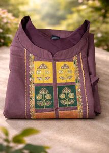 Elegant Purple Kurta Set withBeautifully crafted k
