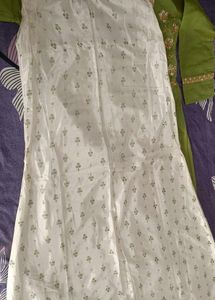Pista green cape with inner gown