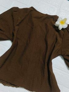 coffee brown cue top